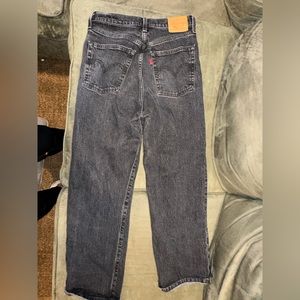 Levi Rib Cage Straight Black Jeans